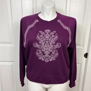 Tracy Evans Vintage Women's Sweater Purple Crewneck Size L